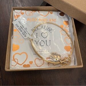 Alex and Ani ‘Because I Love You’ Sister Charm Bracelet with Swarovski Crystals
